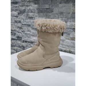 ZARA GIRL BEIGE FURRY SHEEPSKIN WINTER BOOTS SIZE 30 (12)